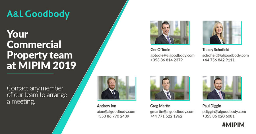 A&L Goodbody Commercial Property team at MIPIM 2019