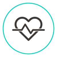 Icon of a heart with a heartbeat line across it